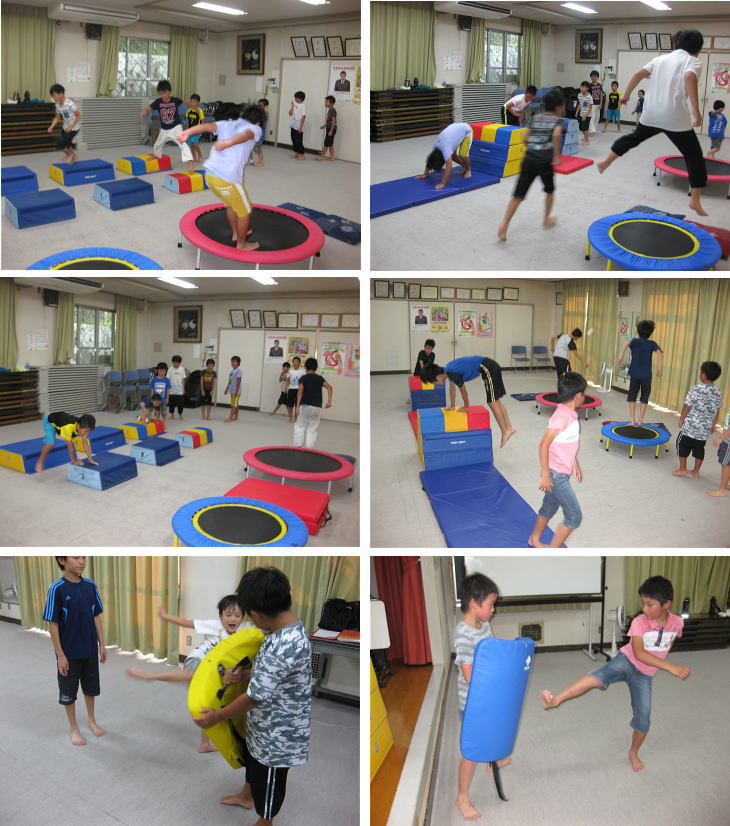 落合空手教室 ミット打ち 組手稽古1