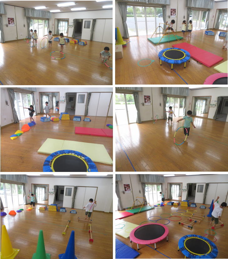 子ども 運動遊び フープ