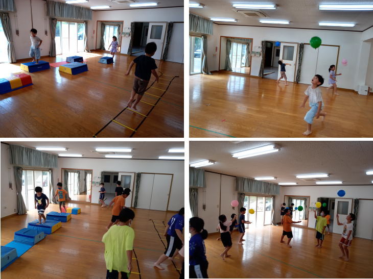 にんじゃ 運動遊び 小学生 風船 とび箱