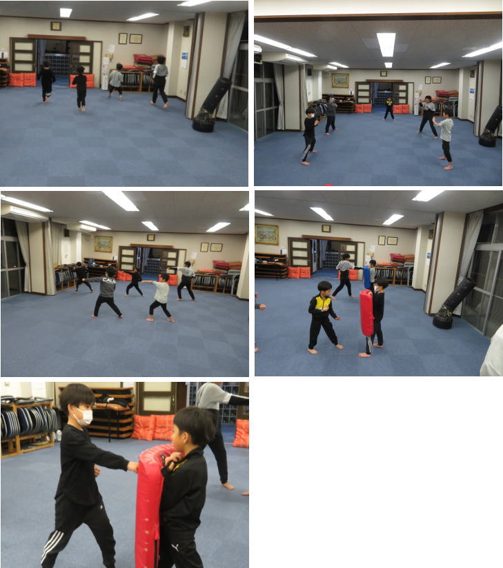 ミット打ち back kick