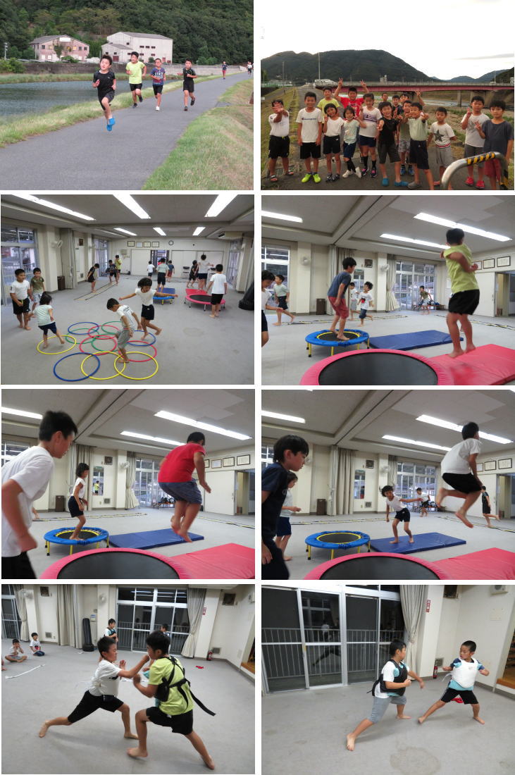 広島市安佐北区深川 こども 運動空手教室 トレーニングと稽古の様子