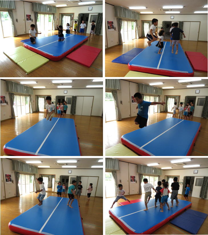 にんじゃ 運動遊び教室 エアートラックの遊び