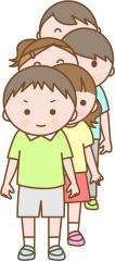 子ども達 並んで遊ぶ