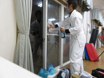 安佐北区 矢口が丘 空手教室 掃除